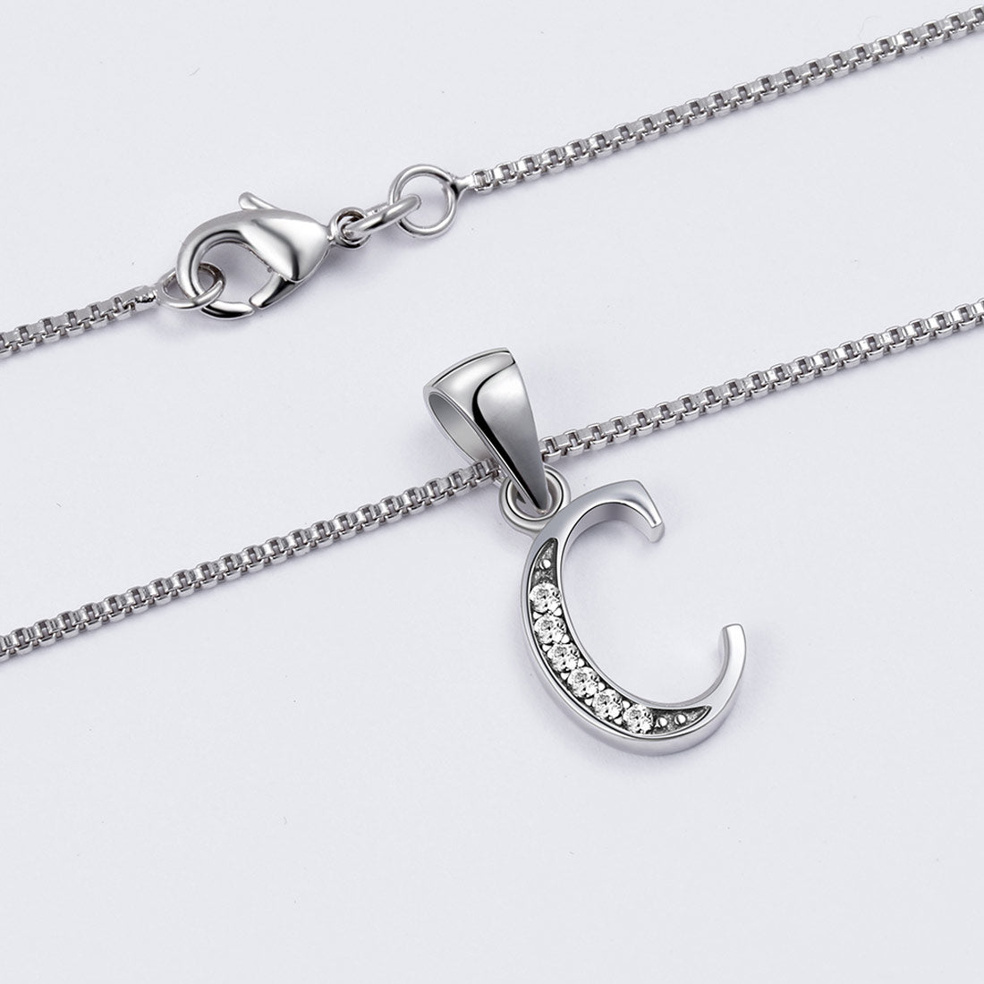 Tokyo Mart Letter C Initial Necklaces Pendant Women Men Name Jewelry Gift 925 Silver