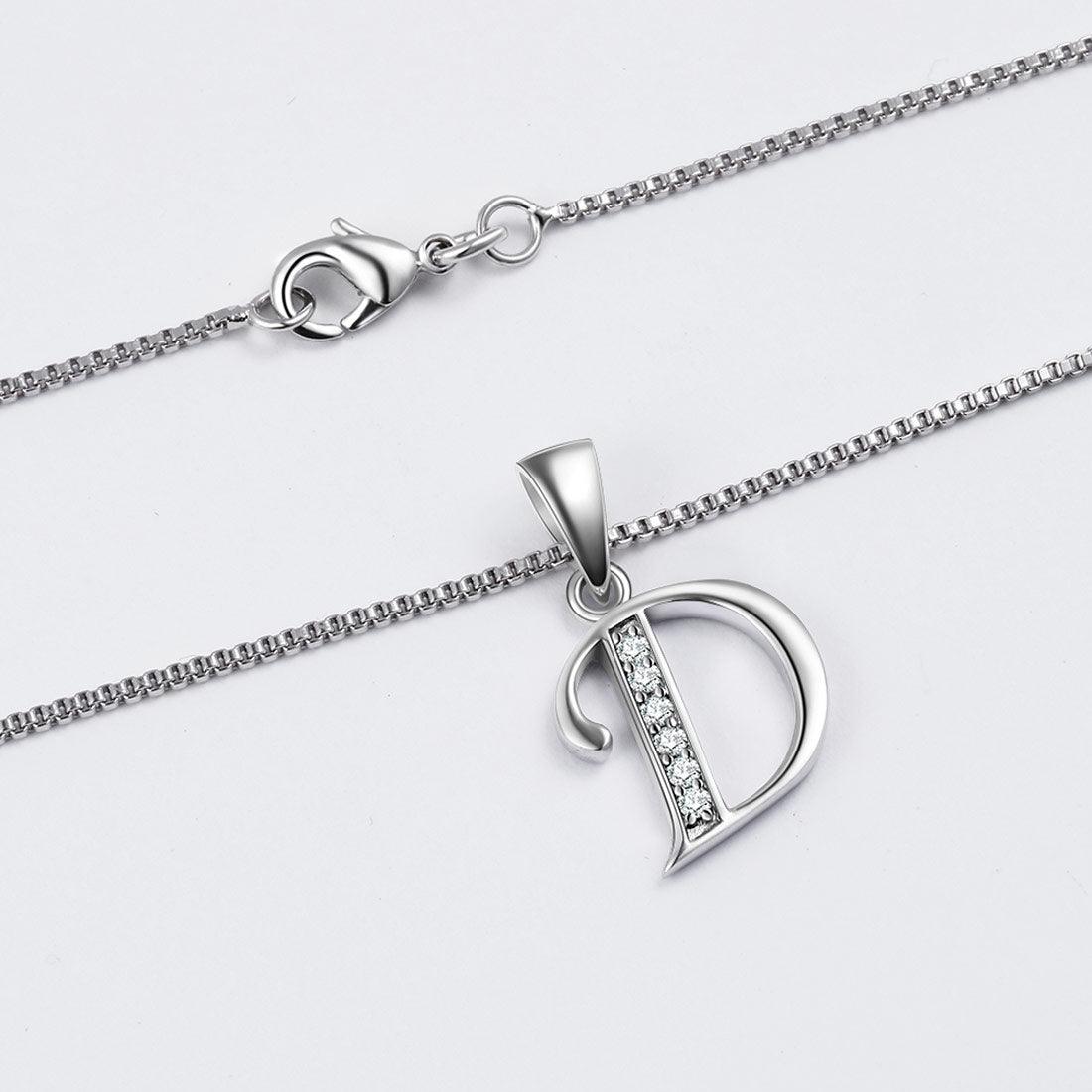 Tokyo Mart Letter D Initial Necklaces Pendant Women Men Name Jewelry Gift 925 Silver