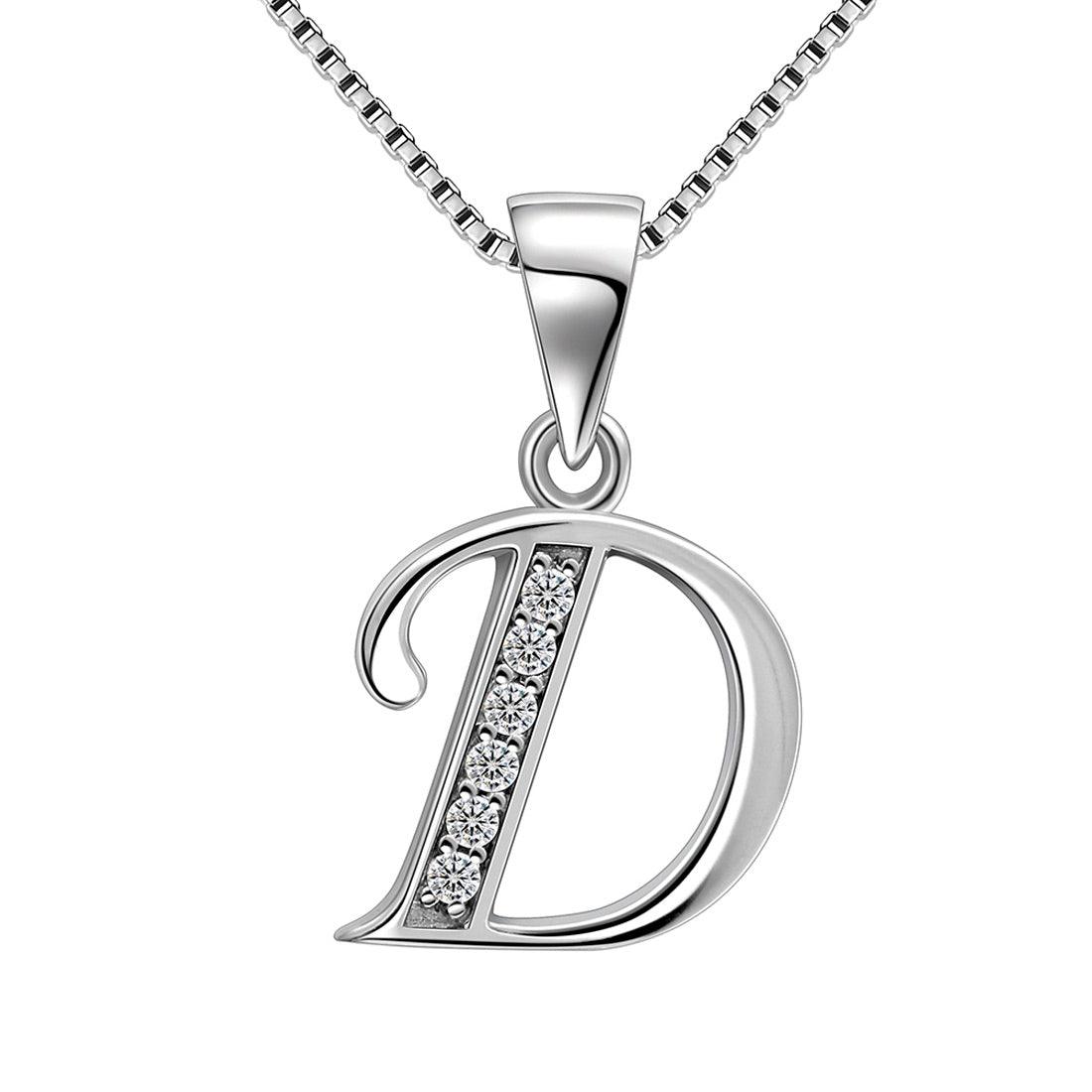 Tokyo Mart Letter D Initial Necklaces Pendant Women Men Name Jewelry Gift 925 Silver