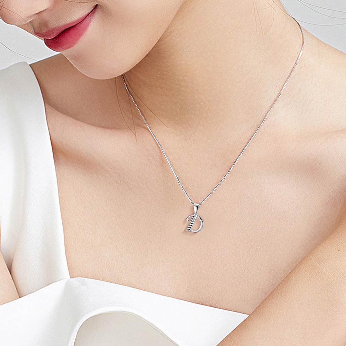 Tokyo Mart Letter D Initial Necklaces Pendant Women Men Name Jewelry Gift 925 Silver