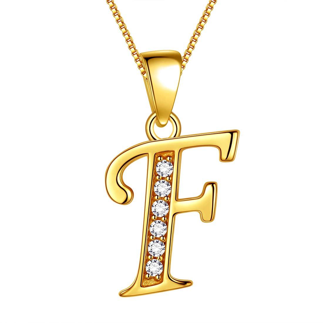 Tokyo Mart Letter F Initial Necklaces Pendant Women Men Name Jewelry Gift 925 Silver