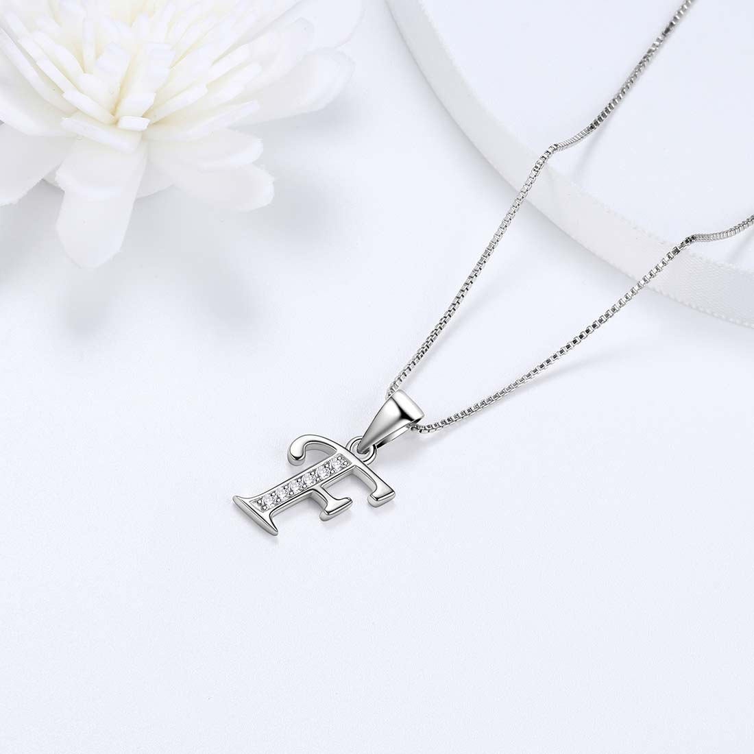 Tokyo Mart Letter F Initial Necklaces Pendant Women Men Name Jewelry Gift 925 Silver