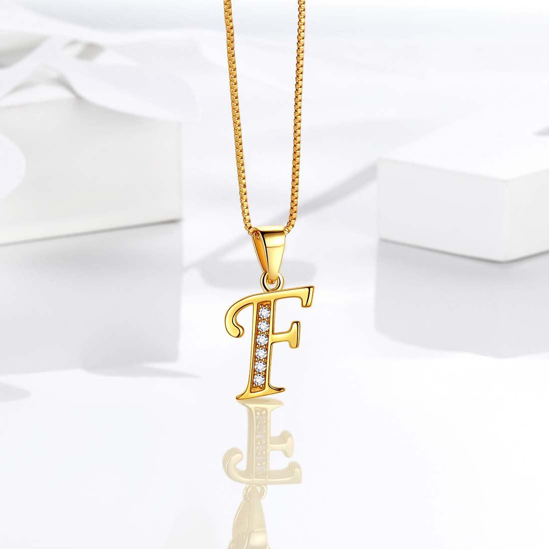 Tokyo Mart Letter F Initial Necklaces Pendant Women Men Name Jewelry Gift 925 Silver