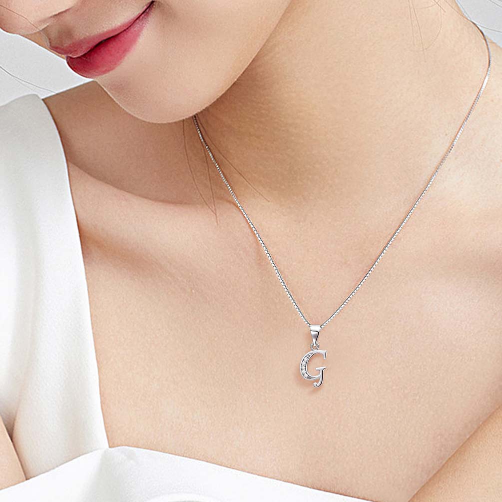 Tokyo Mart Letter G Initial Necklaces Pendant Women Men Name Jewelry Gift 925 Silver