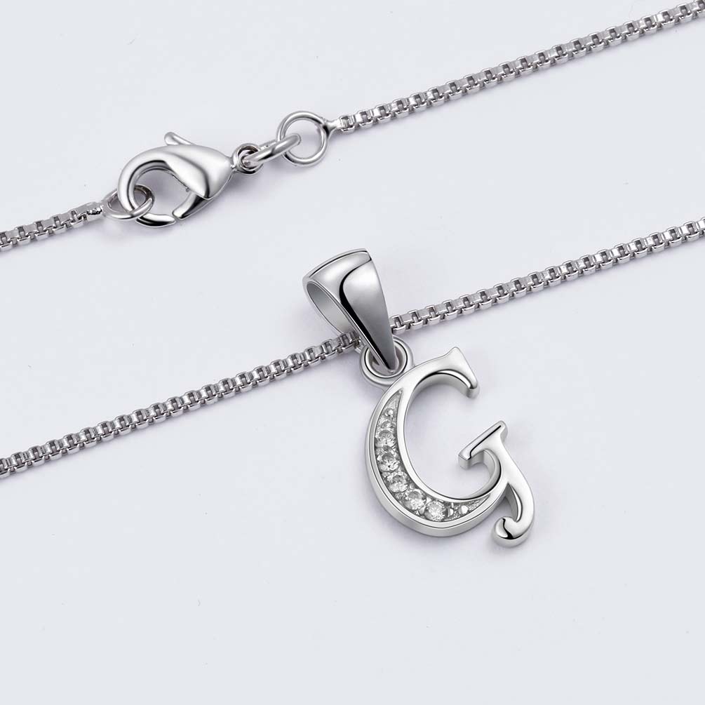 Tokyo Mart Letter G Initial Necklaces Pendant Women Men Name Jewelry Gift 925 Silver