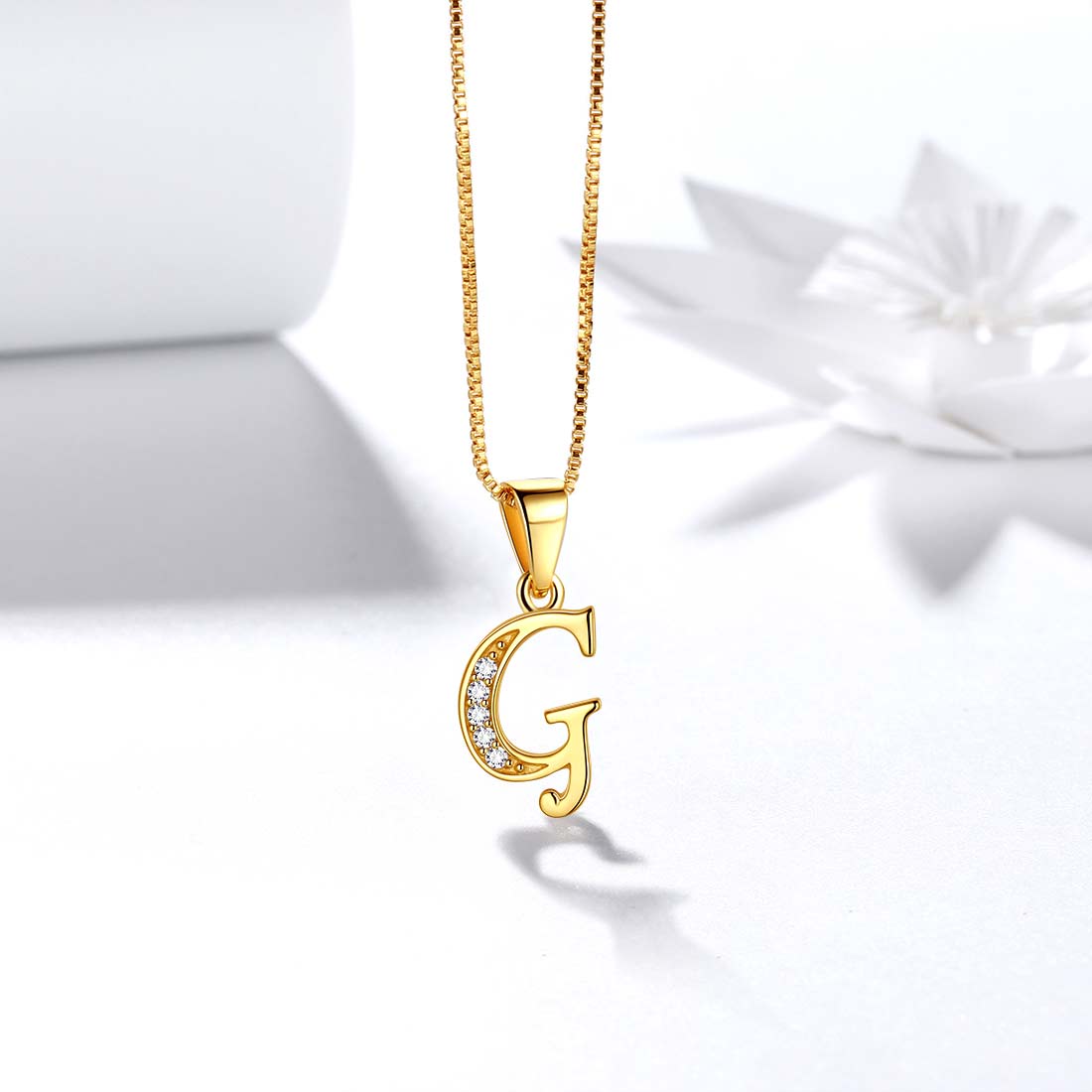 Tokyo Mart Letter G Initial Necklaces Pendant Women Men Name Jewelry Gift 925 Silver