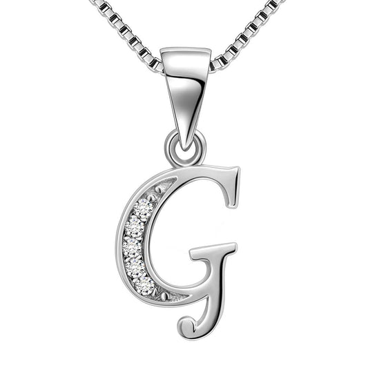 Tokyo Mart Letter G Initial Necklaces Pendant Women Men Name Jewelry Gift 925 Silver