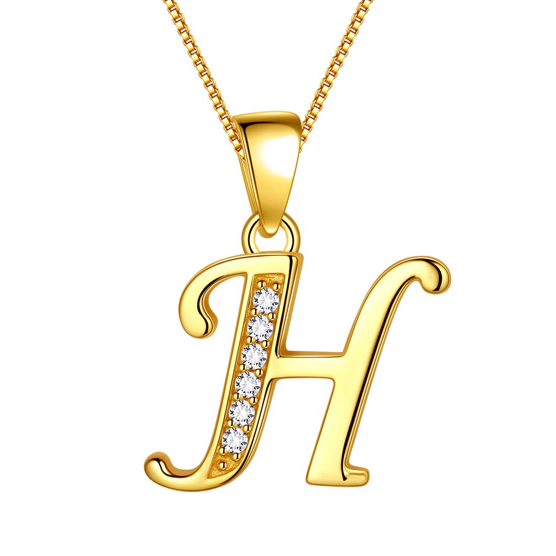 Tokyo Mart Letter H Initial Necklaces Pendant Women Men Name Jewelry Gift 925 Silver