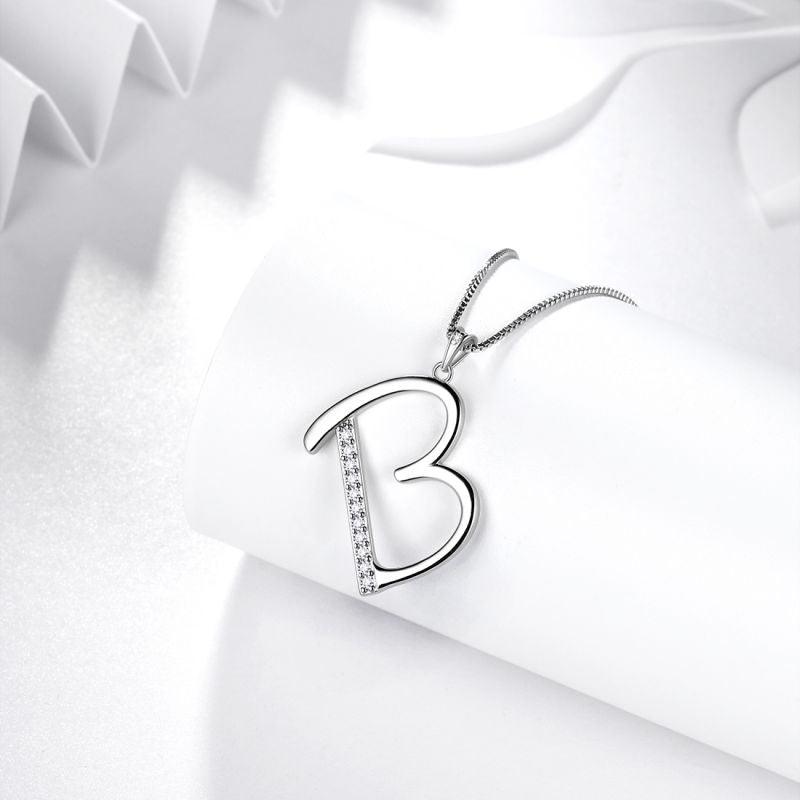 Tokyo Mart Letter Initial B Necklaces Pendant Women Girls Name Jewelry Gift 925 Sterling Silver