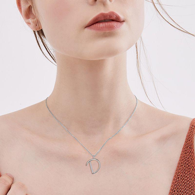 Tokyo Mart Letter Initial D Necklaces Pendant Women Girls Name Jewelry Gift 925 Sterling Silver