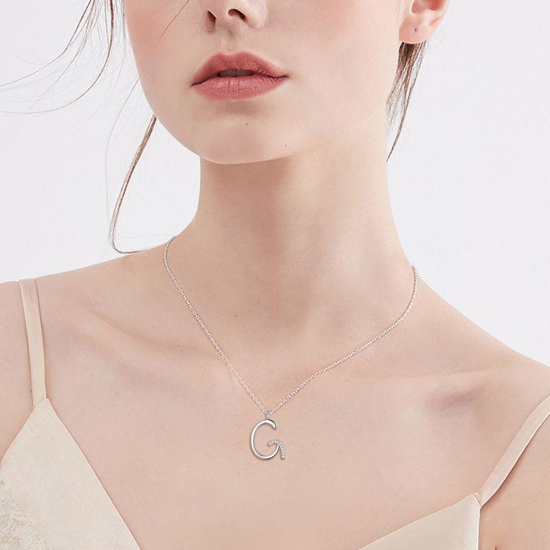 Tokyo Mart Letter Initial G Necklaces Pendant Women Girls Name Jewelry Gift 925 Sterling Silver