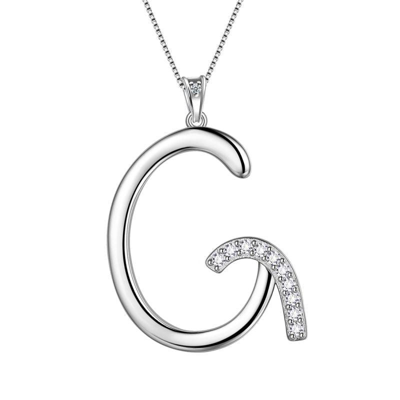 Tokyo Mart Letter Initial G Necklaces Pendant Women Girls Name Jewelry Gift 925 Sterling Silver