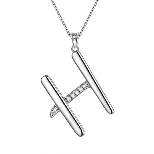 Tokyo Mart Halsketten mit Initiale H, Anhänger, Damen, Mädchen, Namensschmuck, Geschenk, 925 Sterling Silber