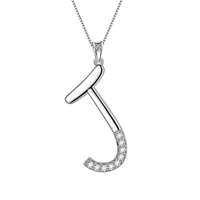 Tokyo Mart Halsketten mit Initiale J, Anhänger, Damen, Mädchen, Namensschmuck, Geschenk, 925 Sterling Silber