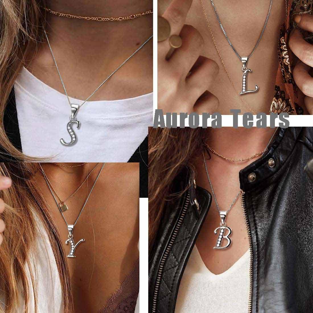 Tokyo Mart Letter B Initial Necklaces Pendant Women Men Name Jewelry Gift 925 Silver