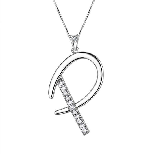 Tokyo Mart Halsketten mit Initiale P, Anhänger, Damen, Mädchen, Namensschmuck, Geschenk, 925 Sterling Silber