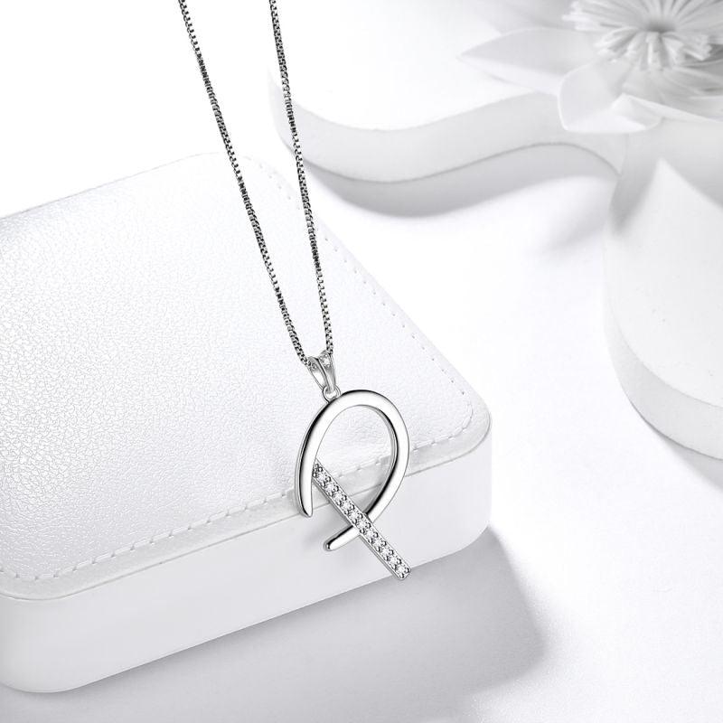 Tokyo Mart Halsketten mit Initiale P, Anhänger, Damen, Mädchen, Namensschmuck, Geschenk, 925 Sterling Silber