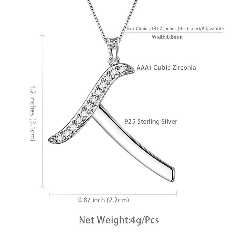 Tokyo Mart Halsketten mit Buchstaben-Anfangsbuchstaben „T“ – Anhänger für Damen und Mädchen, Namensschmuck, Geschenk, 925er Sterlingsilber