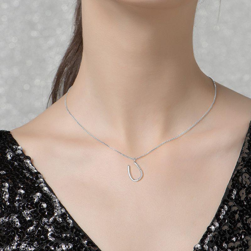 Tokyo Mart Halsketten mit Initiale U, Anhänger, Damen, Mädchen, Namensschmuck, Geschenk, 925 Sterling Silber