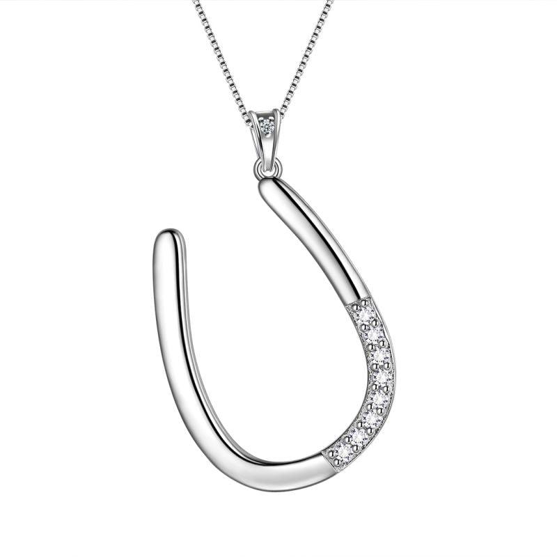 Tokyo Mart Halsketten mit Initiale U, Anhänger, Damen, Mädchen, Namensschmuck, Geschenk, 925 Sterling Silber