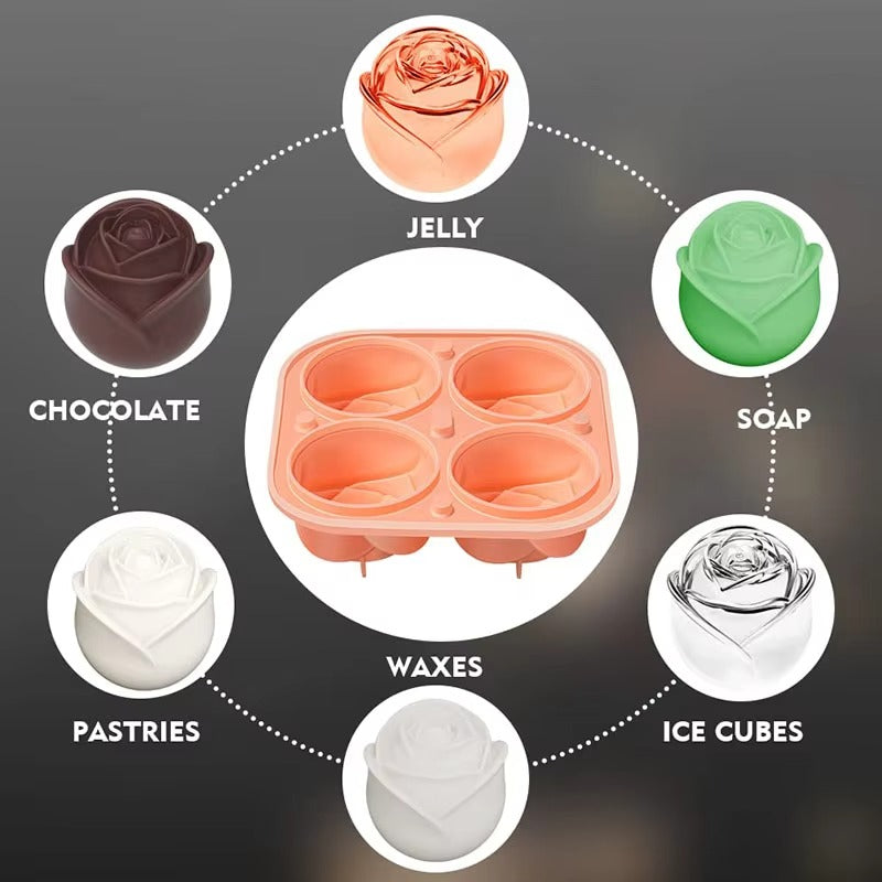 Tokyo Mart 3D Rose Ice Molds