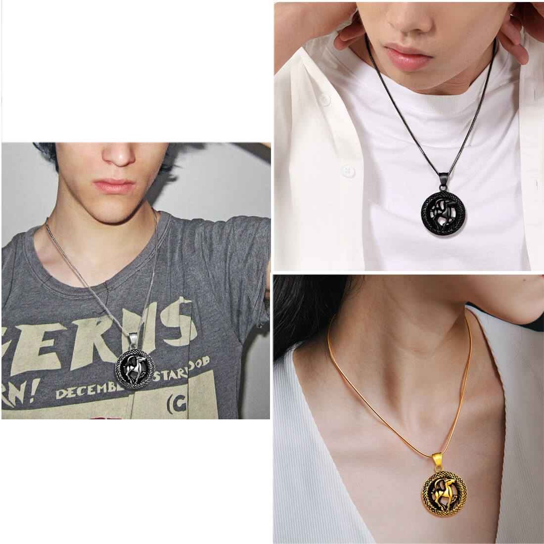 Tokyo Mart Men Zodiac Capricorn Necklace Pendant Star Sign Constellation Jewelry Women Boys Girls Birthday Gift