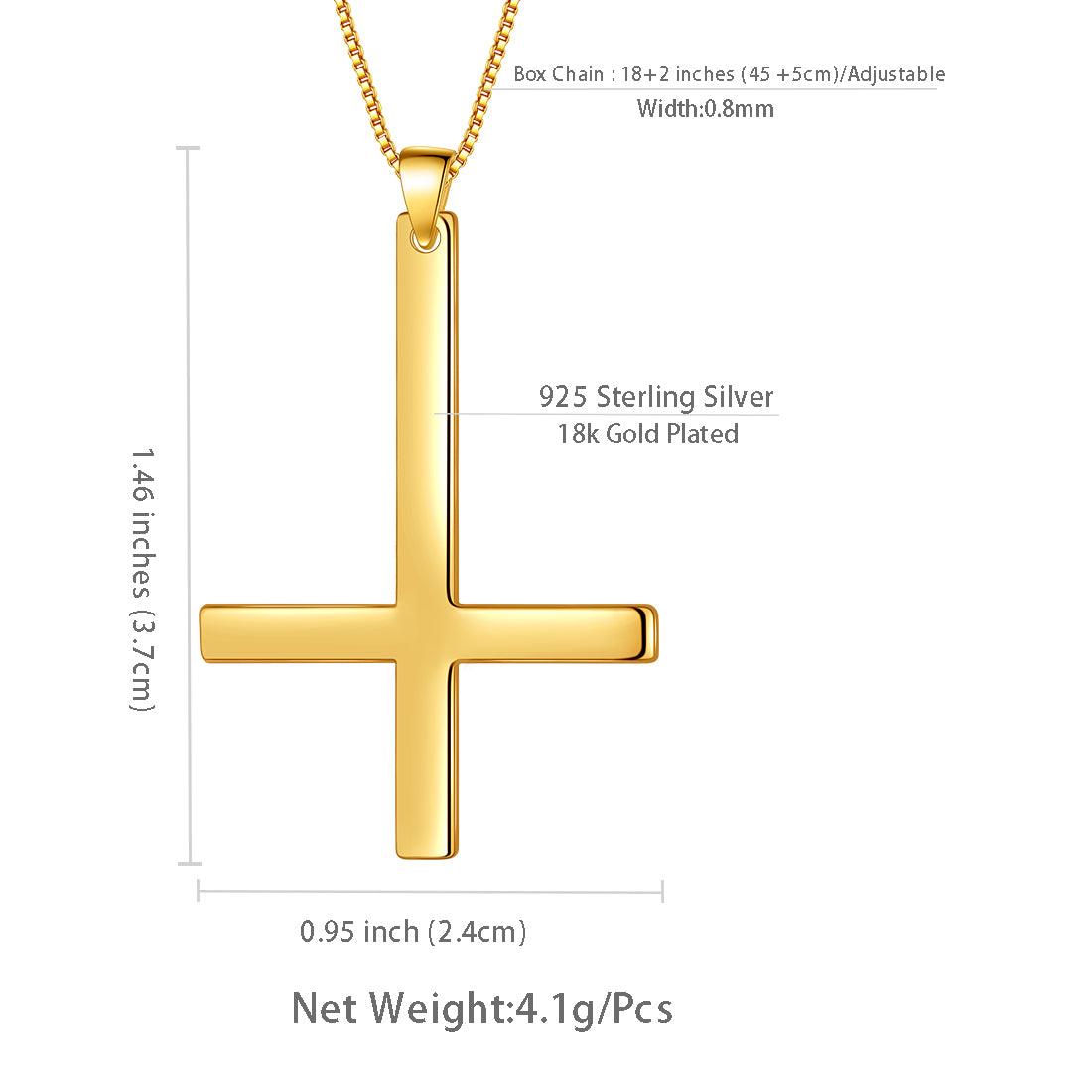 Tokyo Mart Halskette mit umgedrehtem Kreuz für Herren, Sterlingsilber, für Damen