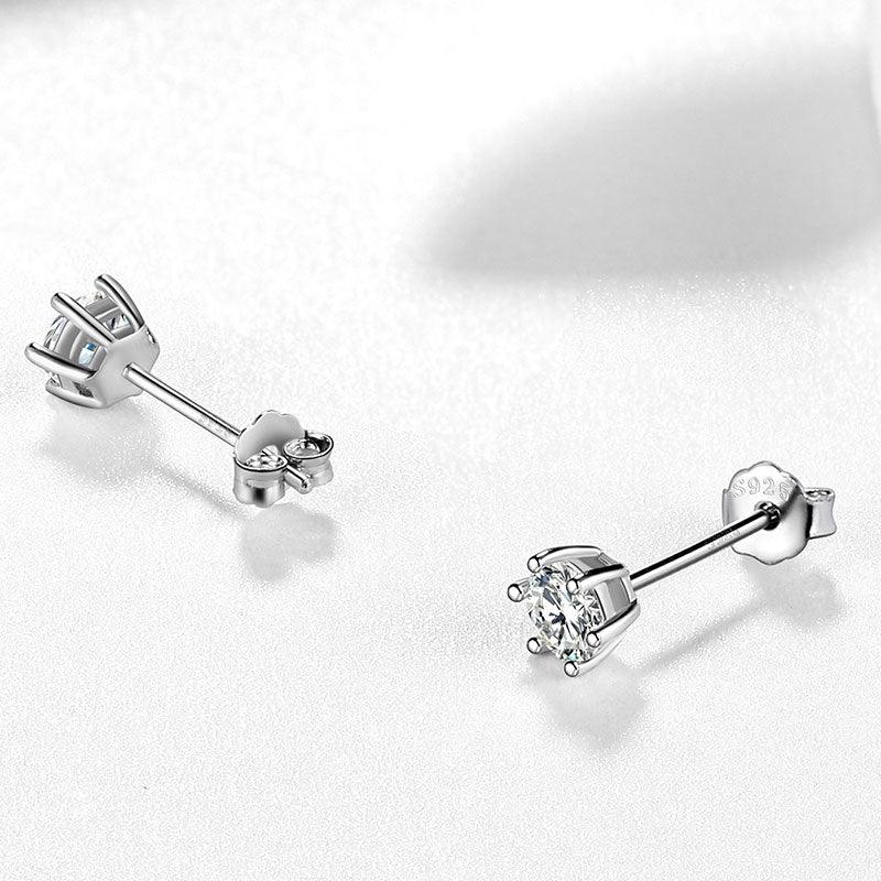 Tokyo Mart Moissanite Stud Earrings Women Girls Jewelry 925 Sterling Silver 6-Prong