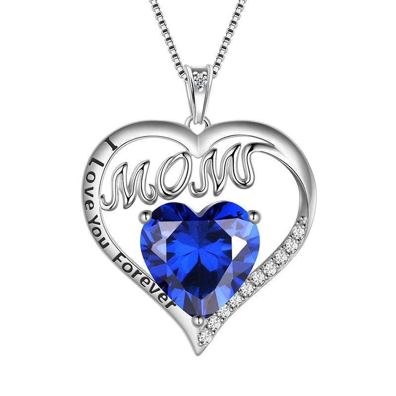 Tokyo Mart Mom Necklace Heart Birthstone Pendant Women Mother's Day Gifts Birthday Jewelry