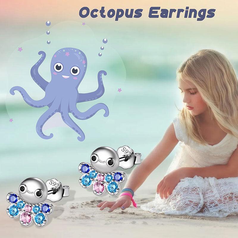 Tokyo Mart Oktopus Mini Tier Ohrstecker Schmuck Damen Mädchen Geschenk 925 Sterling Silber