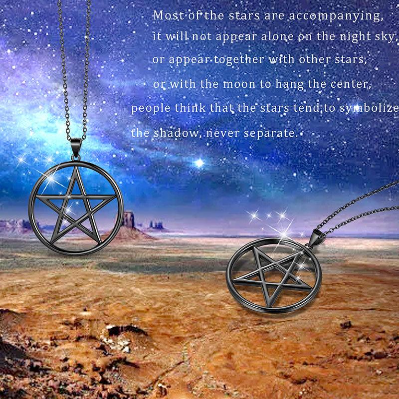 Tokyo Mart Women Pentagram Star Pendant Necklace Charm 925 Sterling Silver