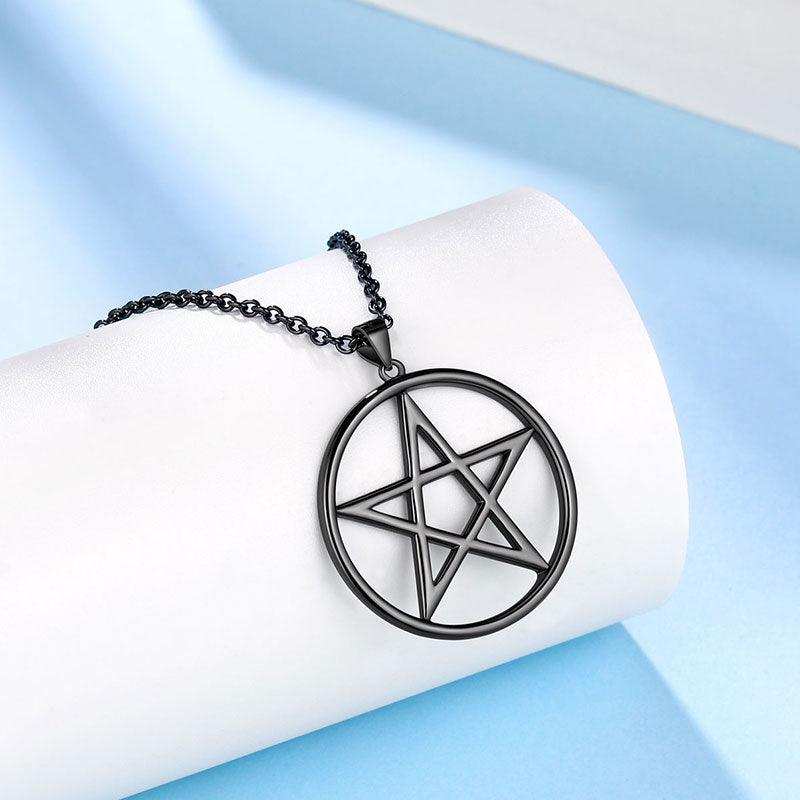 Tokyo Mart Women Pentagram Star Pendant Necklace Charm 925 Sterling Silver