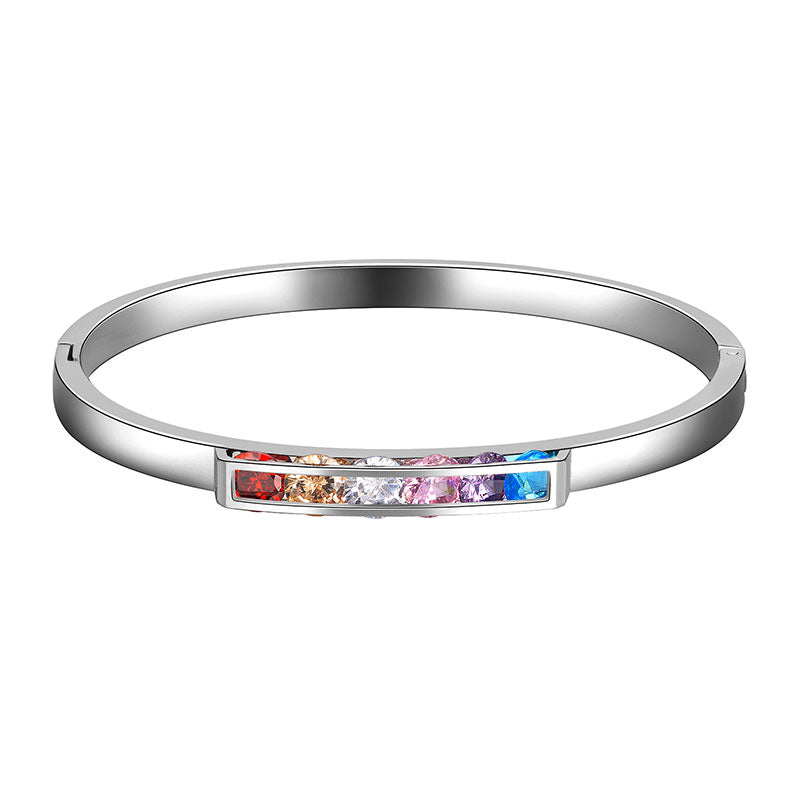 Tokyo Mart LGBT Regenbogen-Armreif, Manschettenarmband, Pride-Schmuck für Männer und Frauen, Edelstahl