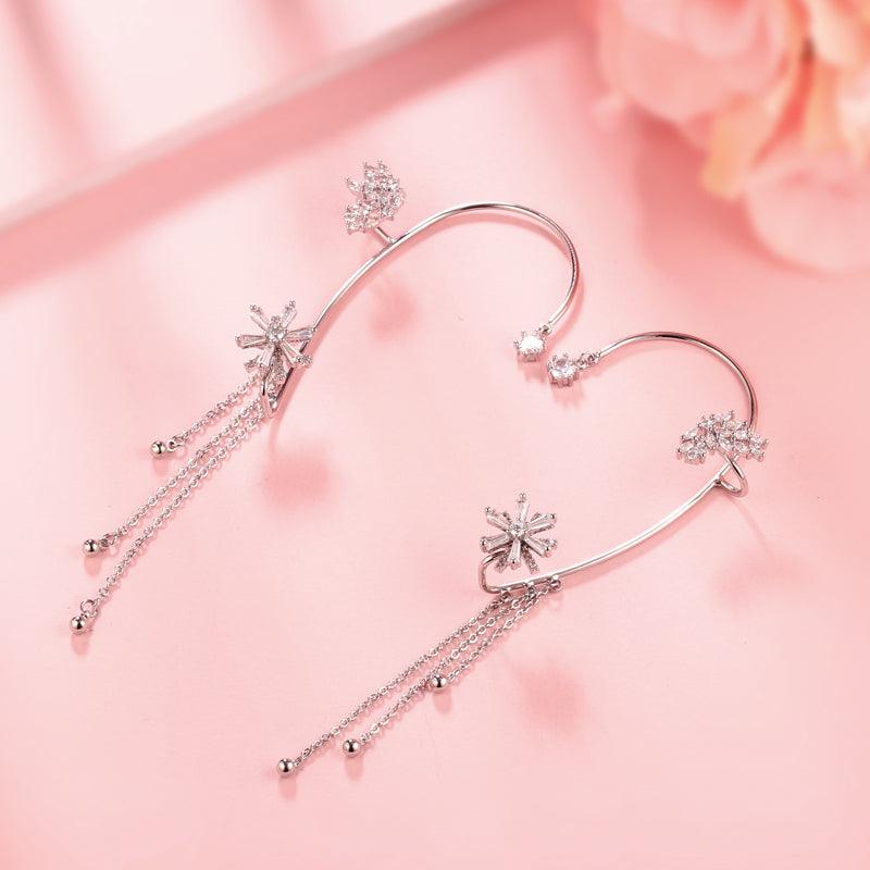 Tokyo Mart Women Rotatable Butterfly Ear Cuffs Wrap Earrings Non Piercing Jewelry