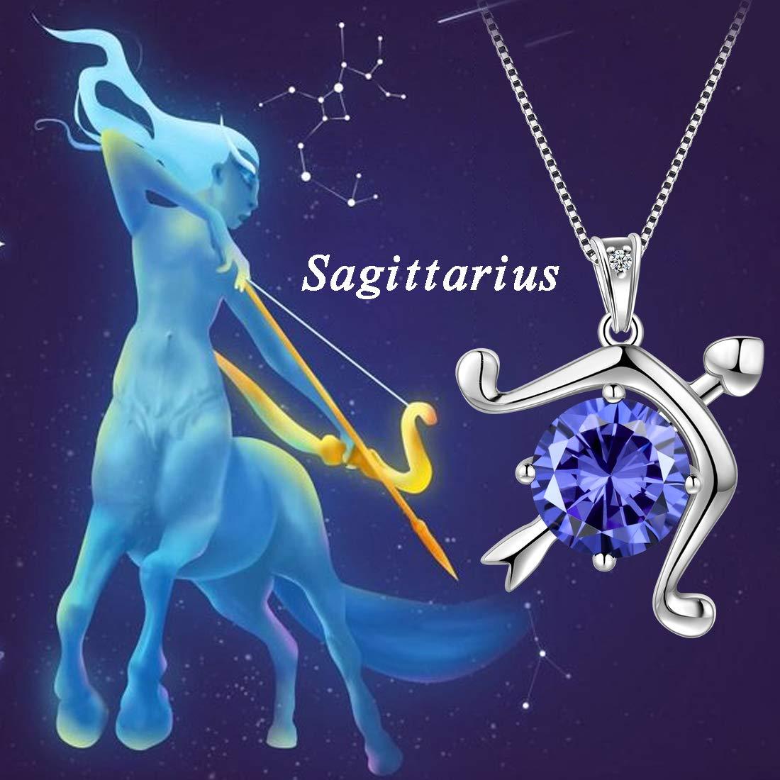 Tokyo Mart Zodiac Sagittarius Necklace December Birthstone Pendant Women Girls Jewelry Birthday Gift Women Girls Jewelry Birthday Gift