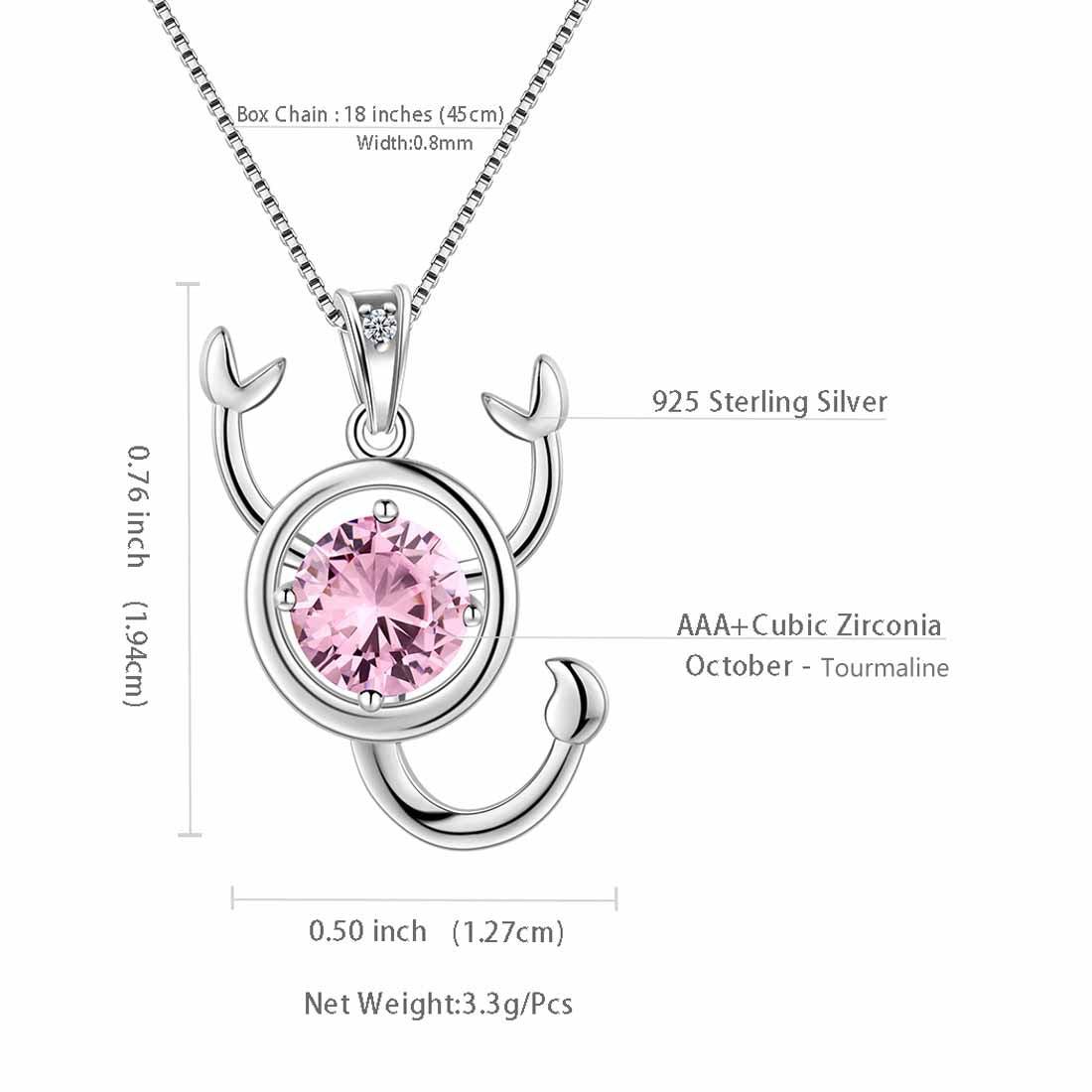 Tokyo Mart Halskette mit Sternzeichen Skorpion, Geburtsstein-Anhänger für Oktober, Schmuck für Damen und Mädchen, Geburtstagsgeschenk