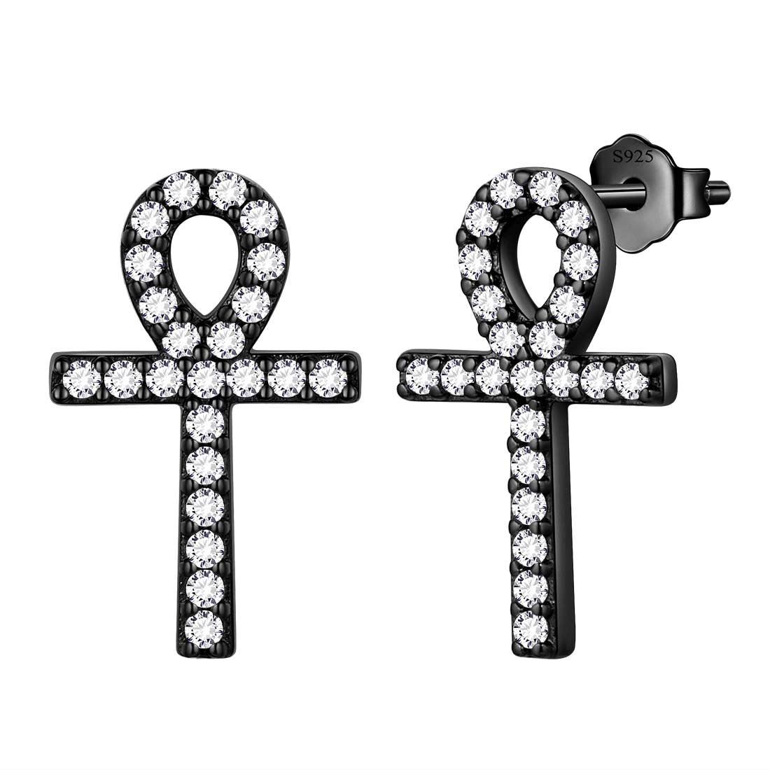 Tokyo Mart Kleine Ankh Kreuz Ohrstecker Damen Herren Schmuck Sterling Silber