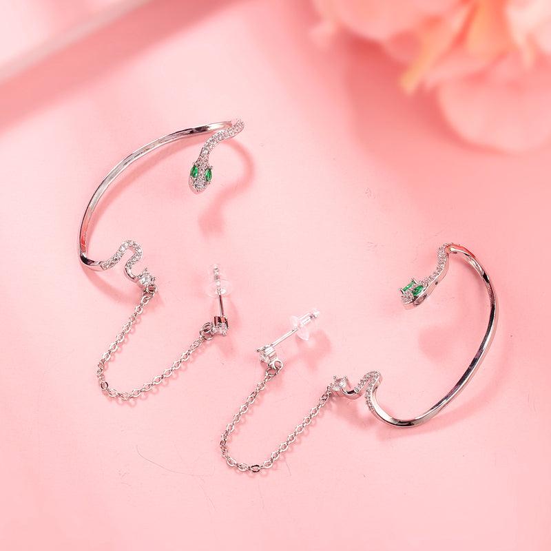 Tokyo Mart Women Snake Ear Cuffs Wrap Earrings Stud Jewelry