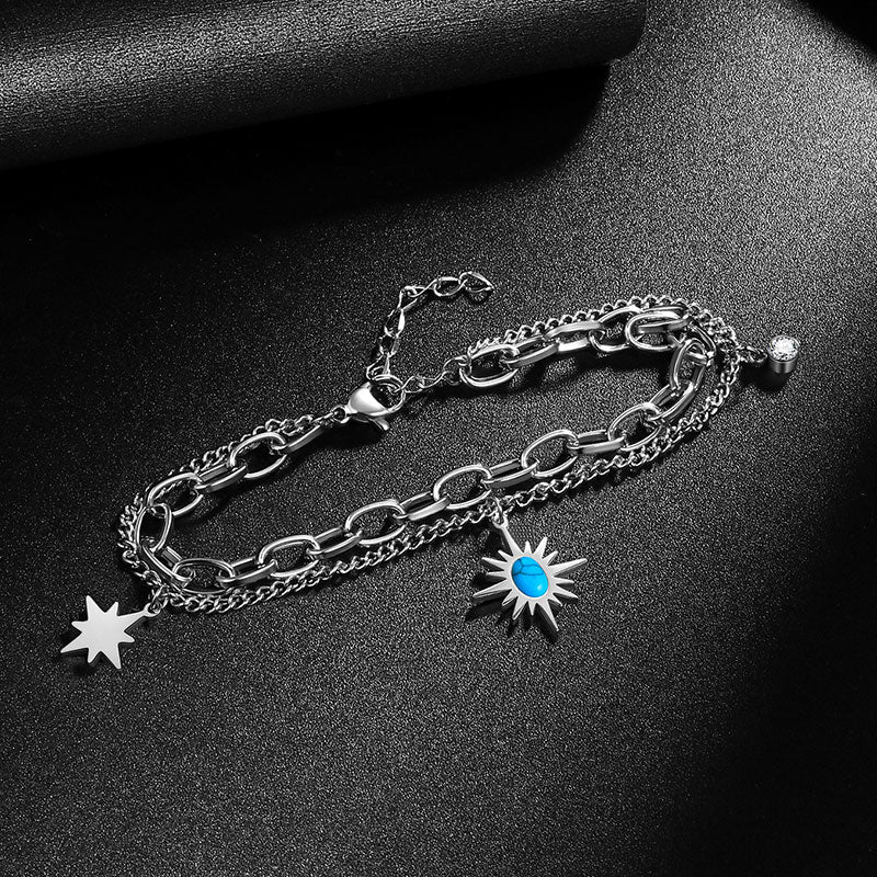 Tokyo Mart Sun Star Link Armbänder Frauen Schmuck Edelstahl