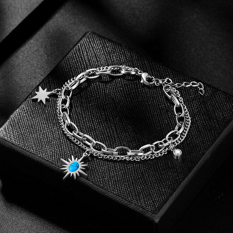 Tokyo Mart Sun Star Link Armbänder Frauen Schmuck Edelstahl