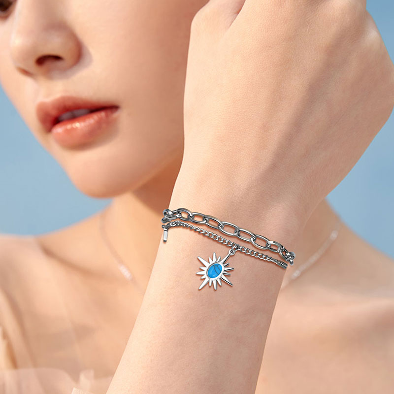 Tokyo Mart Sun Star Link Armbänder Frauen Schmuck Edelstahl