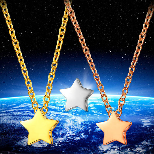 Tokyo Mart Tiny Pentagon Star Small Necklace Women 316L Stainless Steel