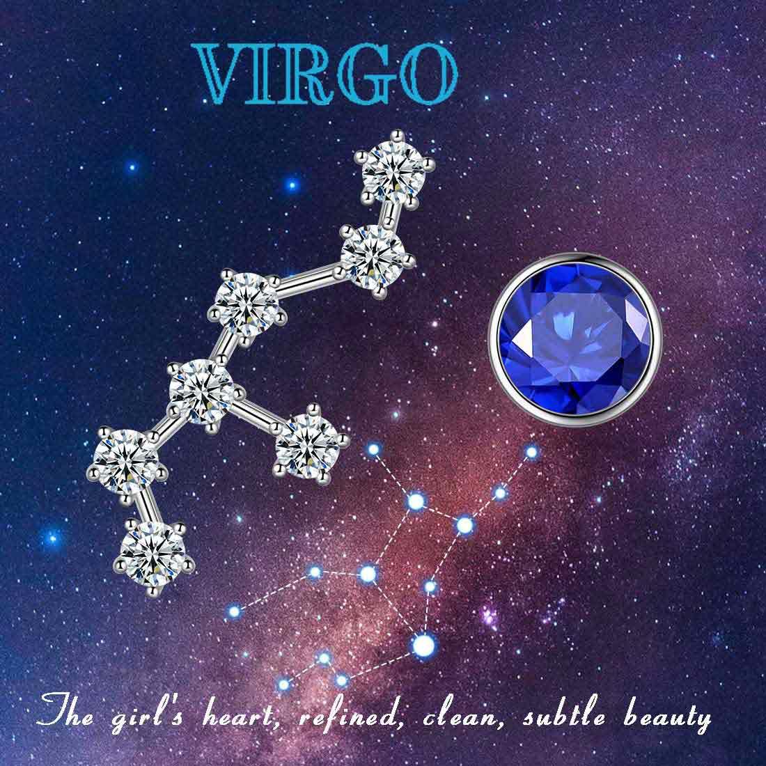 Tokyo Mart Virgo Earrings September Birthstone Zodiac Studs Women Girls Jewelry Birthday Gift