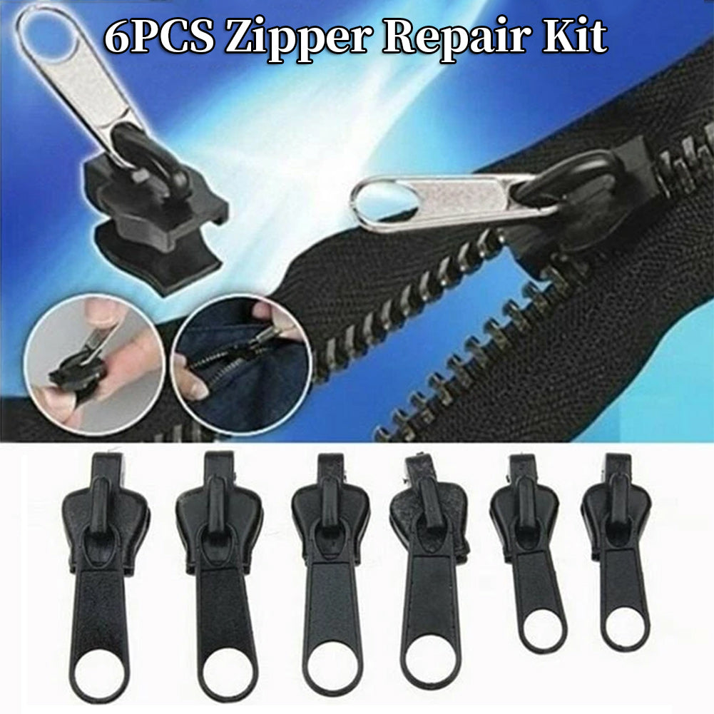 Tokyo Mart ZipMaster Pro: 6-Piece Universal Instant Zipper Repair Kit - Quick Fix Replacement Sliders for Clothing and More