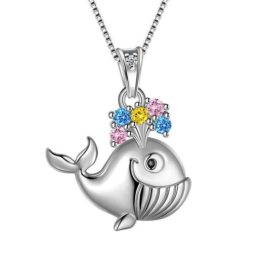 Tokyo Mart Whale Mini Animal Pendant Necklace Jewelry Women Girls Gift 925 Sterling Silver