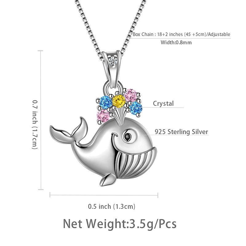 Tokyo Mart Whale Mini Animal Pendant Necklace Jewelry Women Girls Gift 925 Sterling Silver