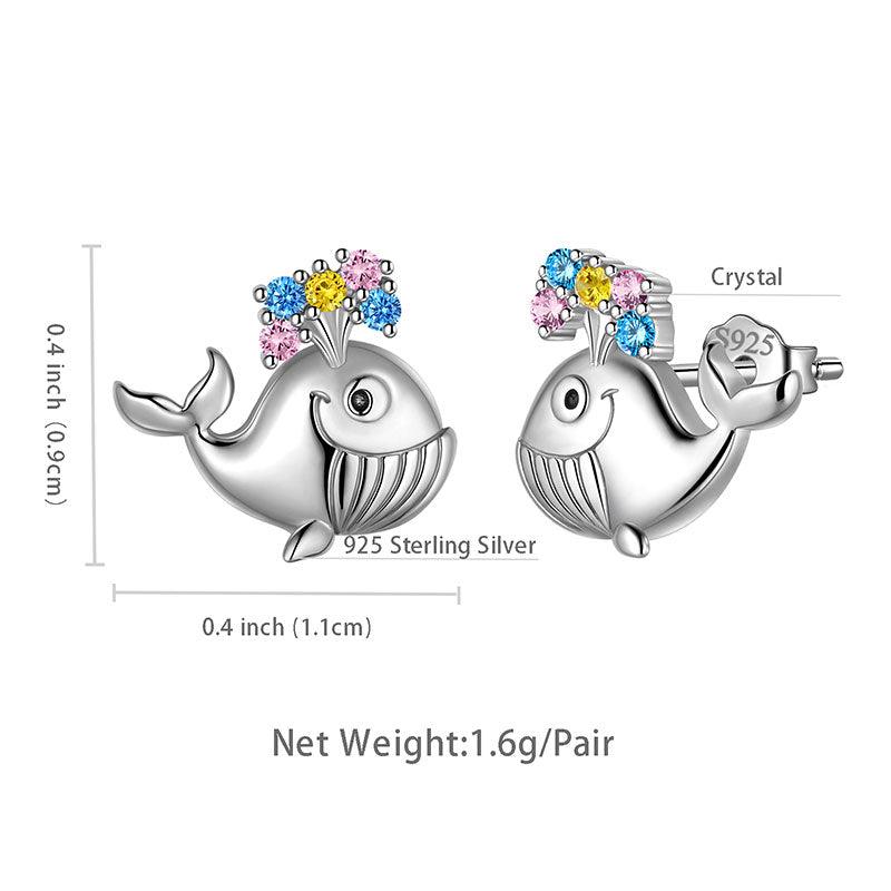 Tokyo Mart Whale Mini Animal Studs Earrings Jewelry Women Girls Gift 925 Sterling Silver