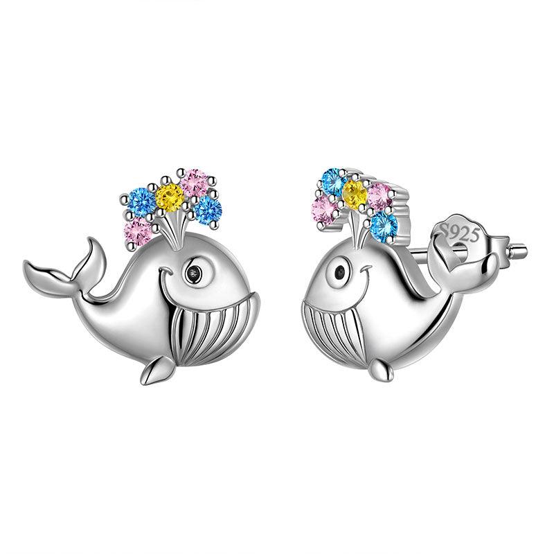 Tokyo Mart Whale Mini Animal Studs Earrings Jewelry Women Girls Gift 925 Sterling Silver