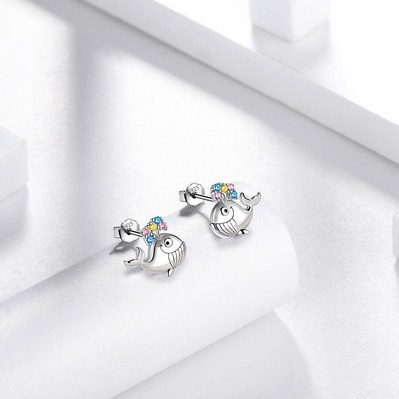 Tokyo Mart Whale Mini Animal Studs Earrings Jewelry Women Girls Gift 925 Sterling Silver