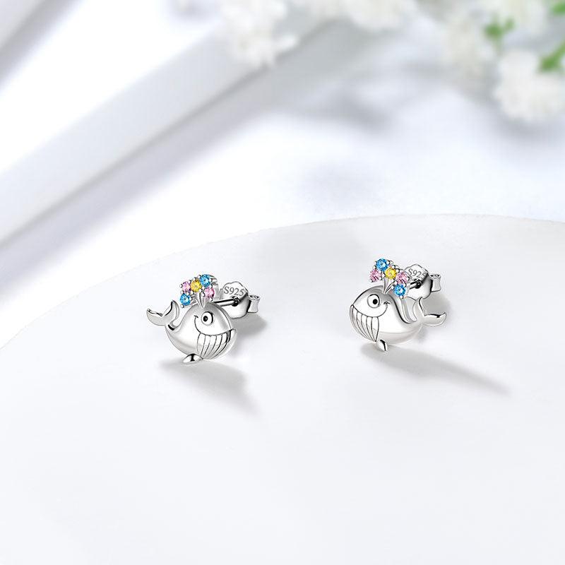 Tokyo Mart Whale Mini Animal Studs Earrings Jewelry Women Girls Gift 925 Sterling Silver